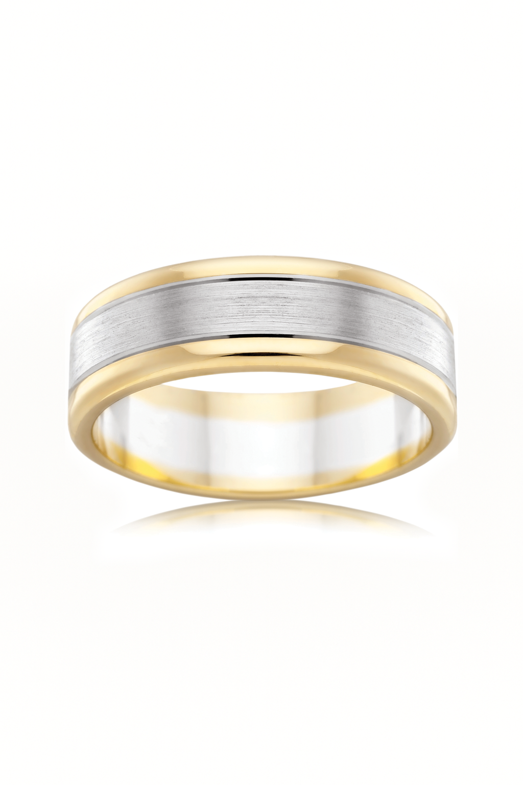 The Virelli Two Tone Faceted Wedding Band