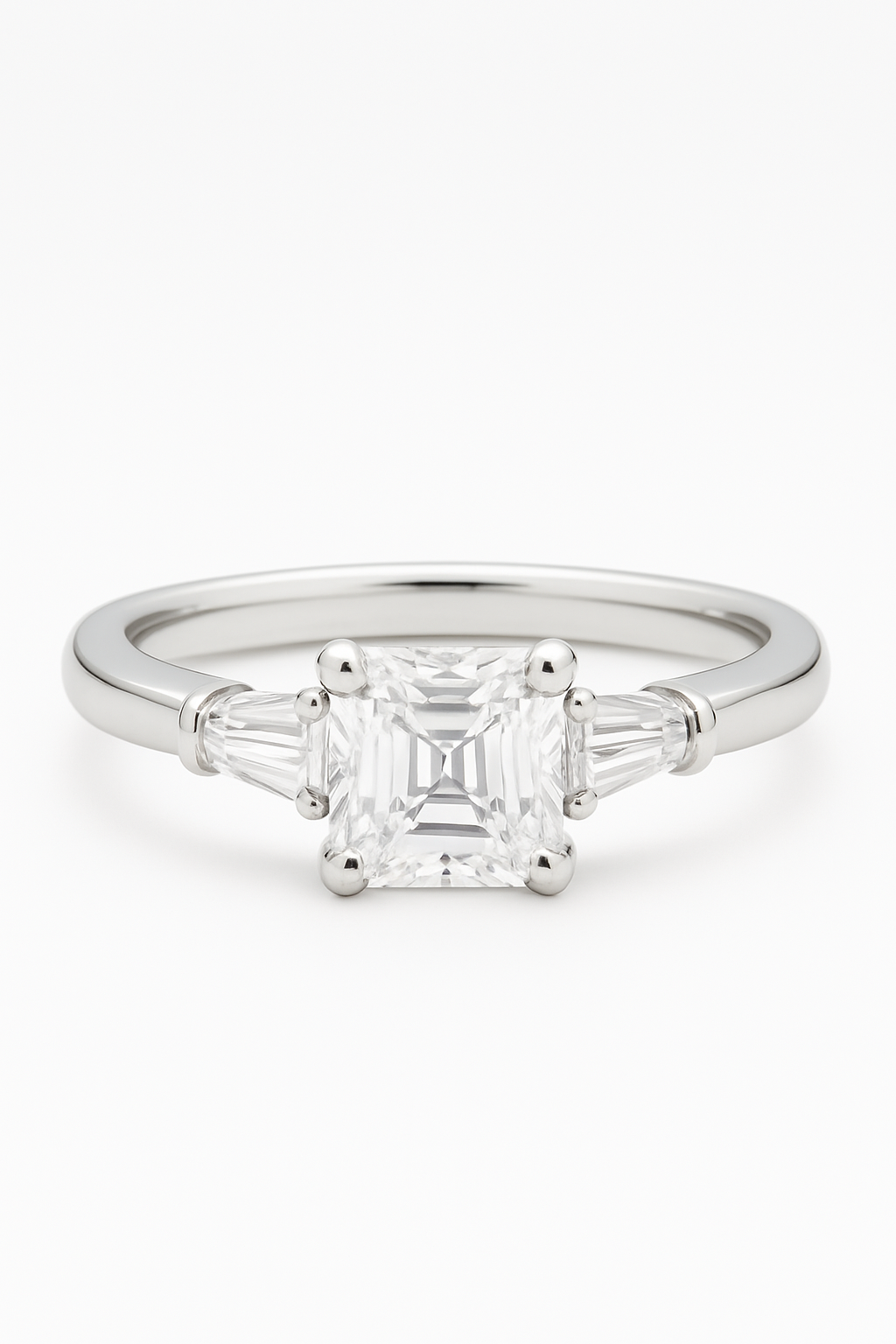 Ashen Square Lab Grown Diamond Engagement Ring