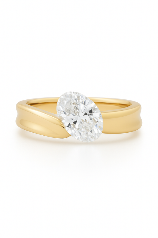 Orelis Oval Lab Grown Diamond Engagement Ring