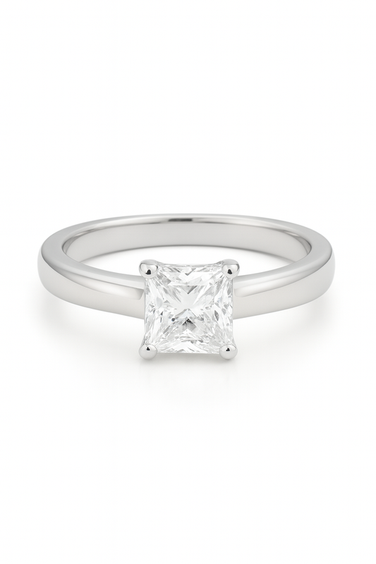 Princess Cut Solitaire Lab Grown Diamond Engagement Ring