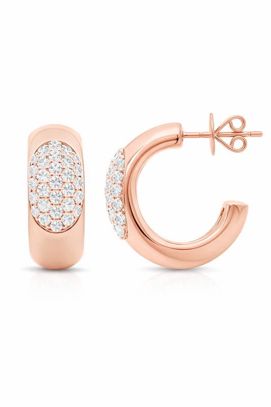 Aurelle Diamond Pavé Hoop Earrings
