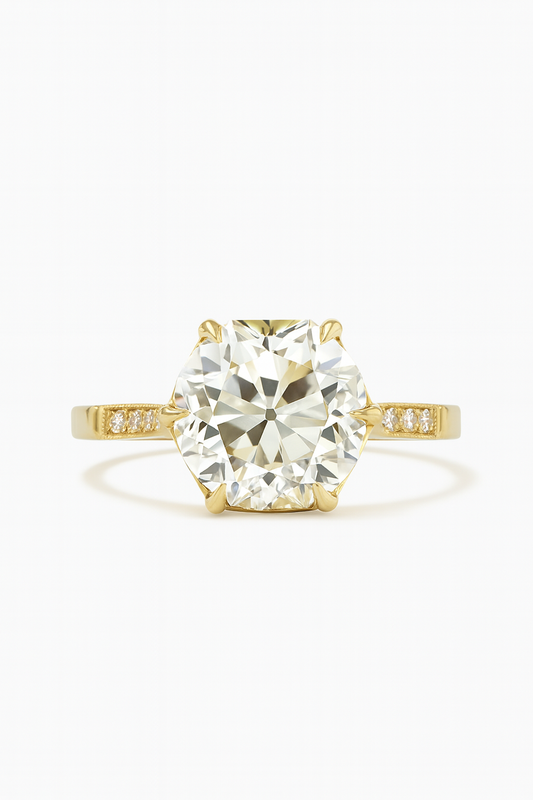 Fara Hexagon Lab Grown Diamond Engagement Ring