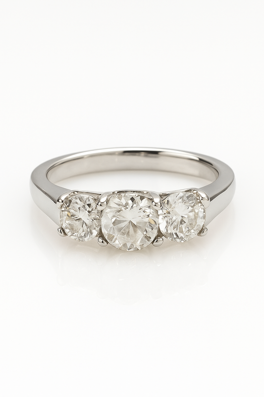 Minerva Round Trilogy Lab Grown Diamond Engagement Ring