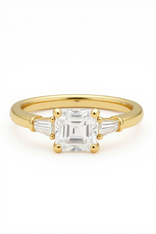 Ashen Square Lab Grown Diamond Engagement Ring