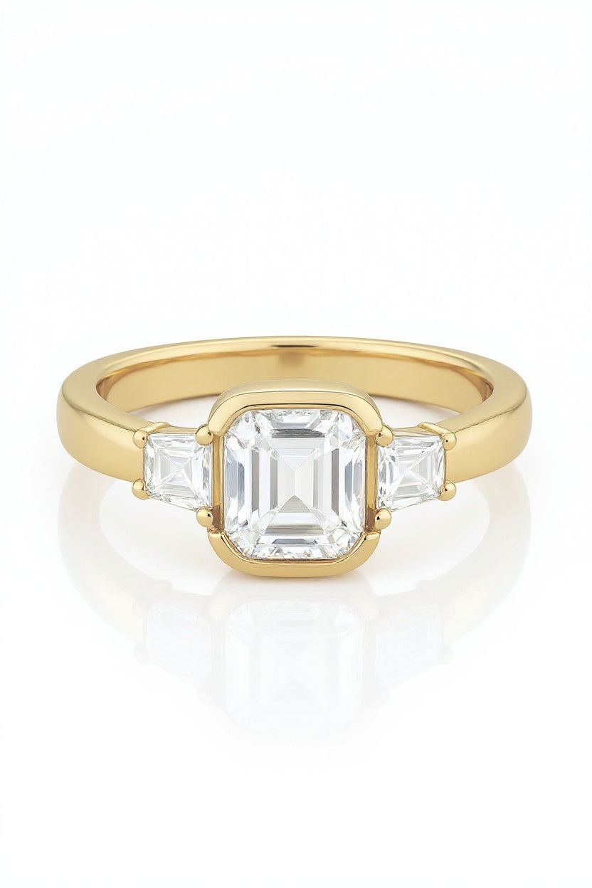 Lumiere Square Lab Grown Diamond Engagement Ring