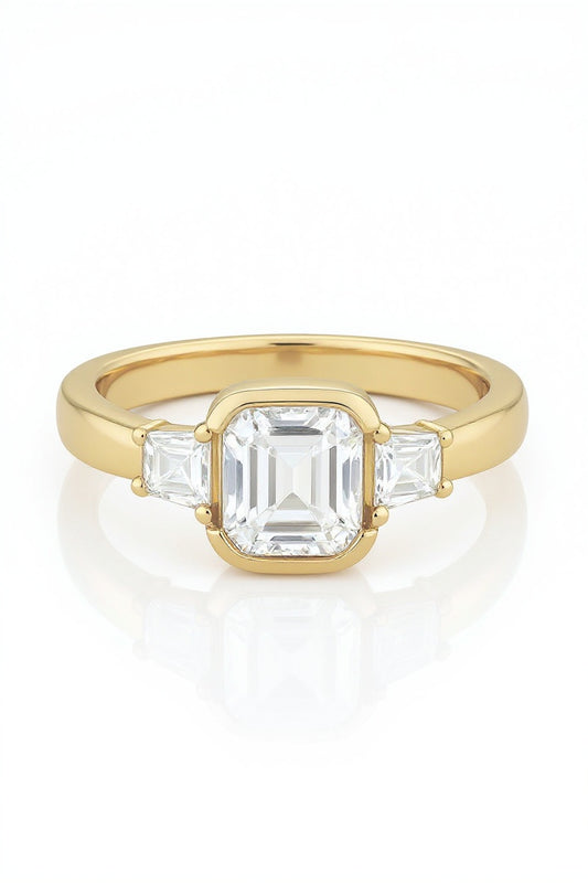Lumiere Square Lab Grown Diamond Engagement Ring