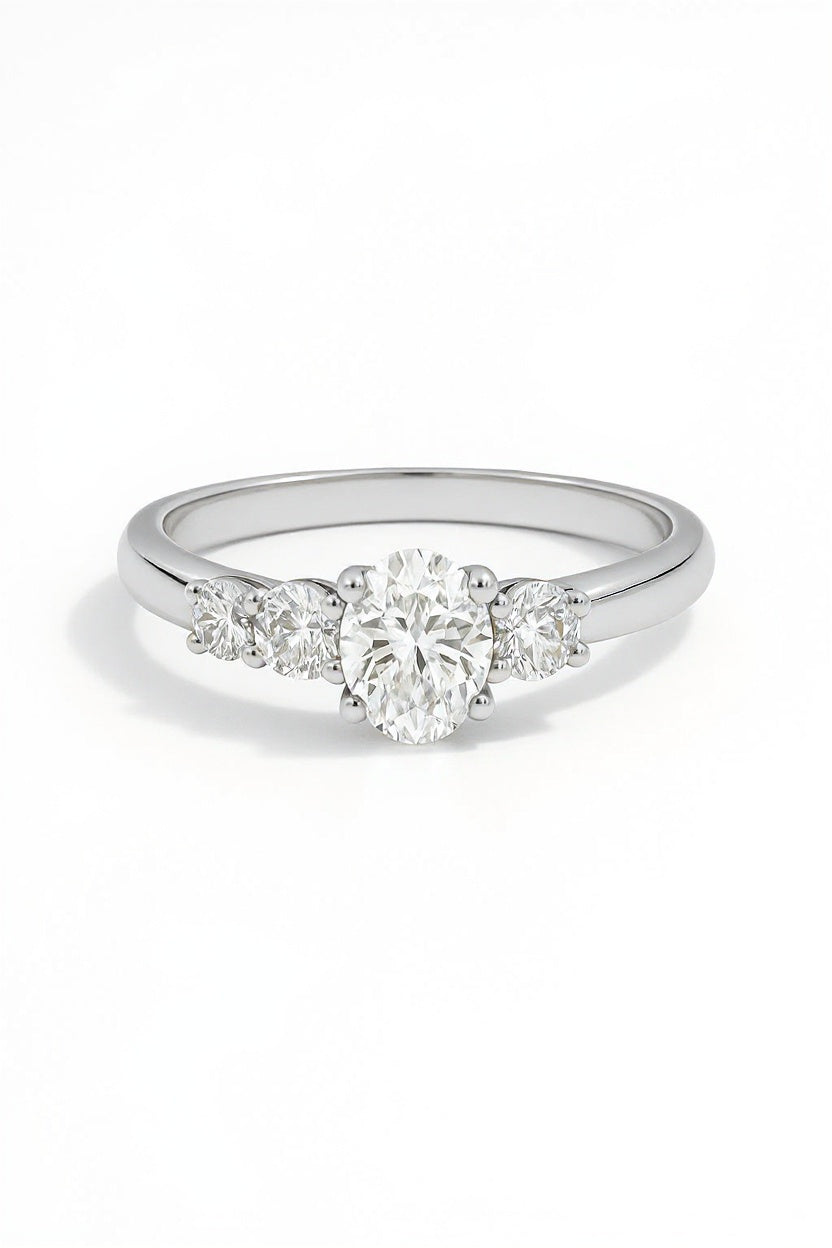 Reflection Oval Quartet Lab Grown Diamond Engagement Ring