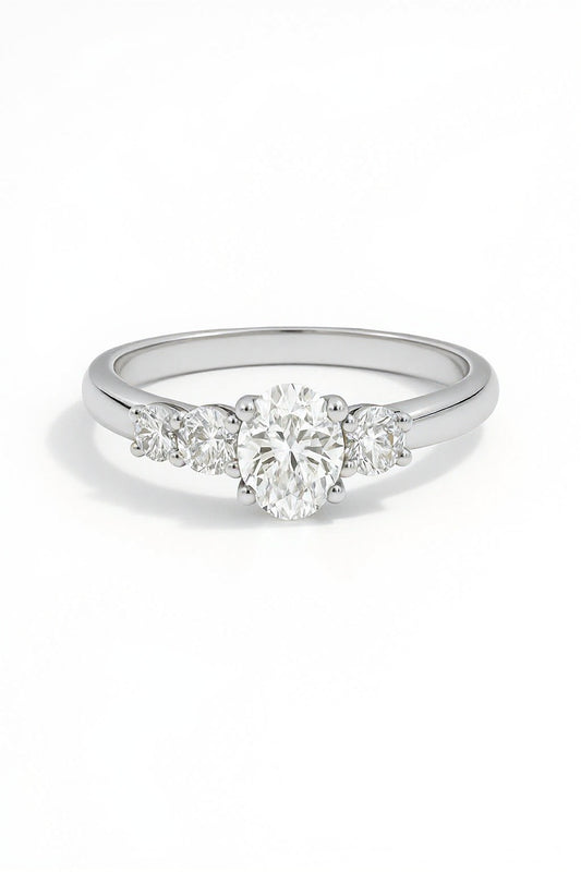Reflection Oval Quartet Lab Grown Diamond Engagement Ring