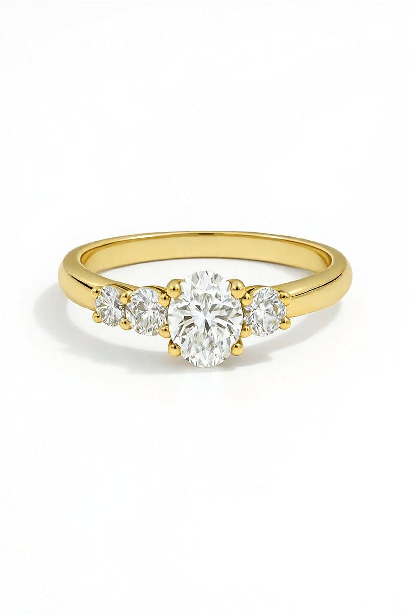 Reflection Oval Quartet Lab Grown Diamond Engagement Ring