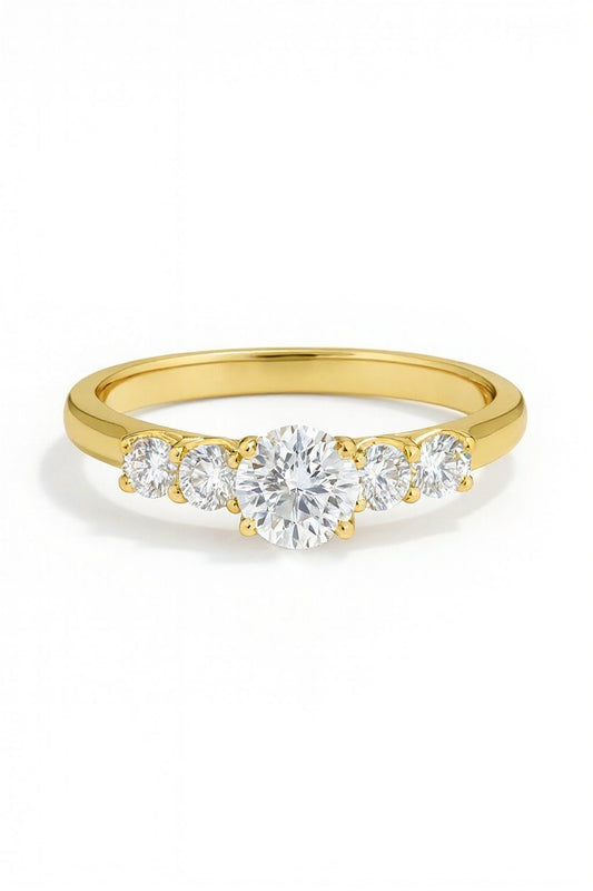 Riven Round Lab Grown Diamond Engagement ring