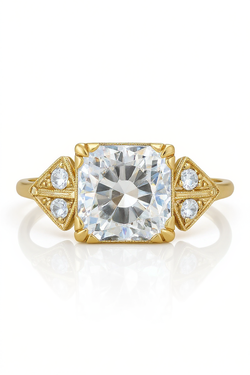 Halvar Square Lab Grown Diamond Engagement Ring