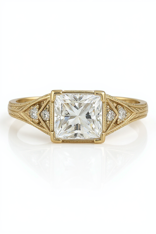 Assa Square Lab Grown Diamond Engagement Ring