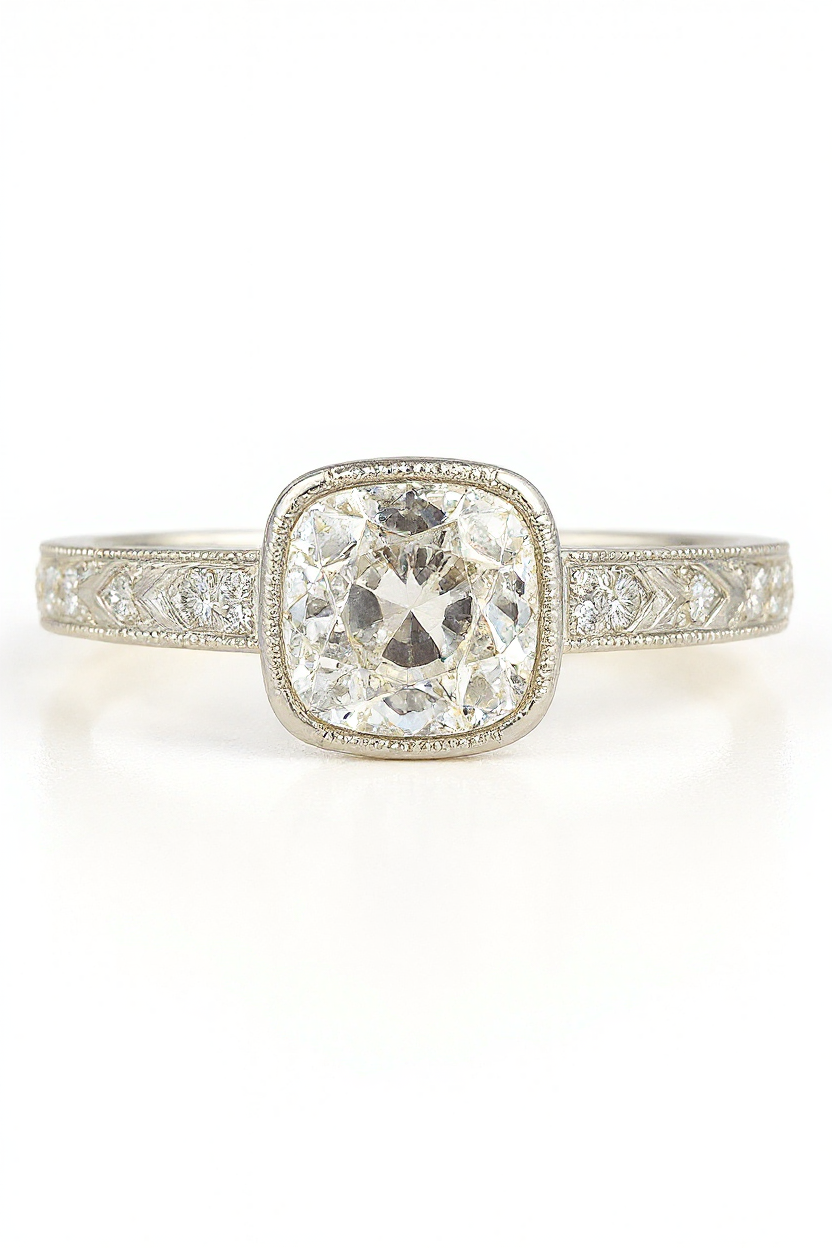 Asta Cushion Lab Grown Diamond Engagement Ring