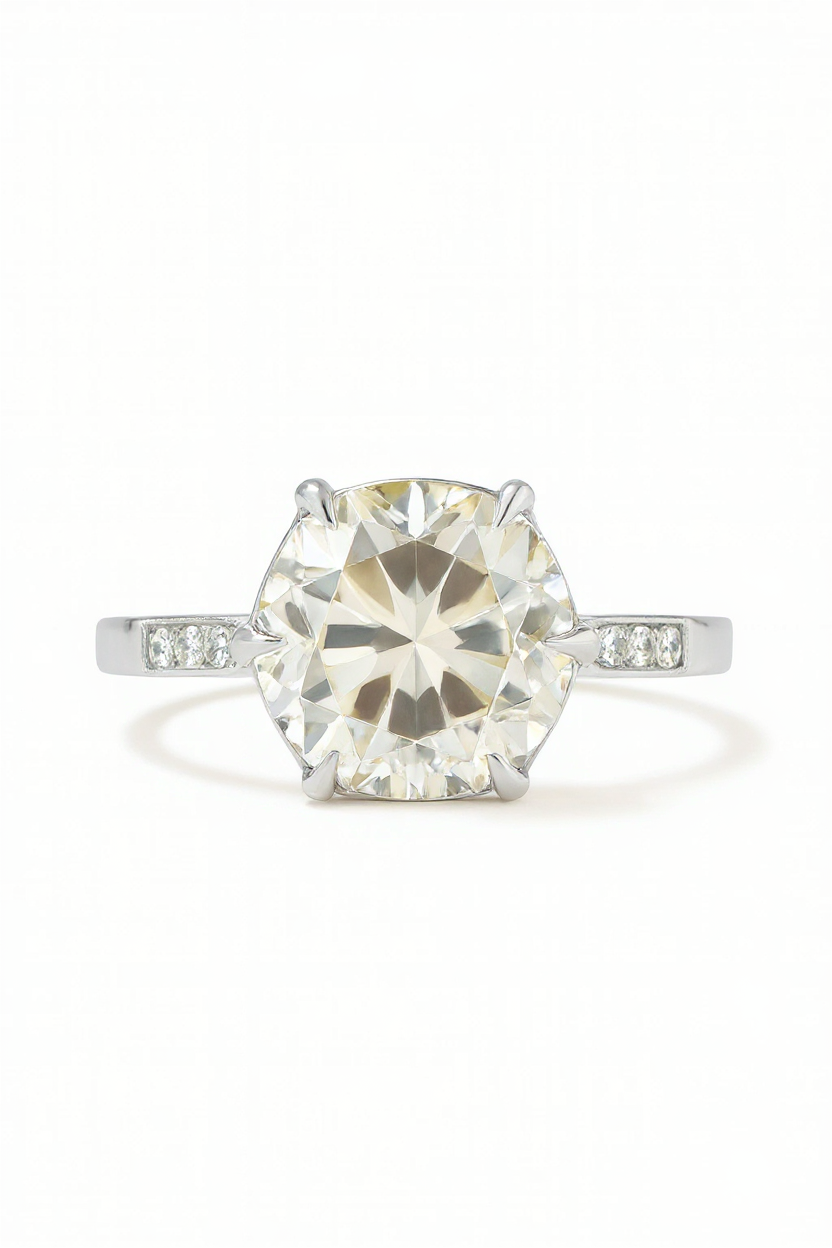 Fara Hexagon Lab Grown Diamond Engagement Ring