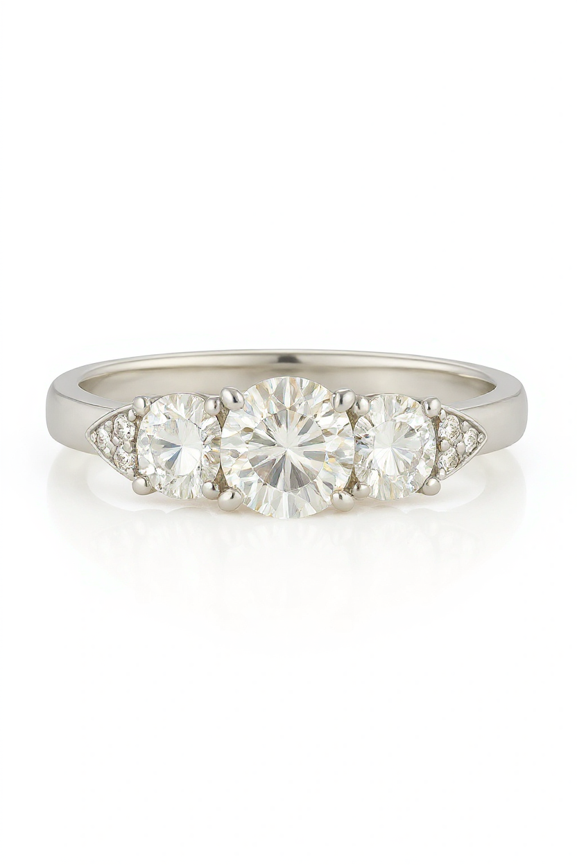Agata Round Lab Grown Diamond Engagement Ring