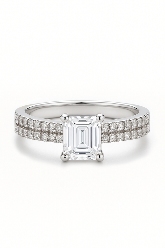 Affinity Emerald Lab Grown Diamond Engagement Ring