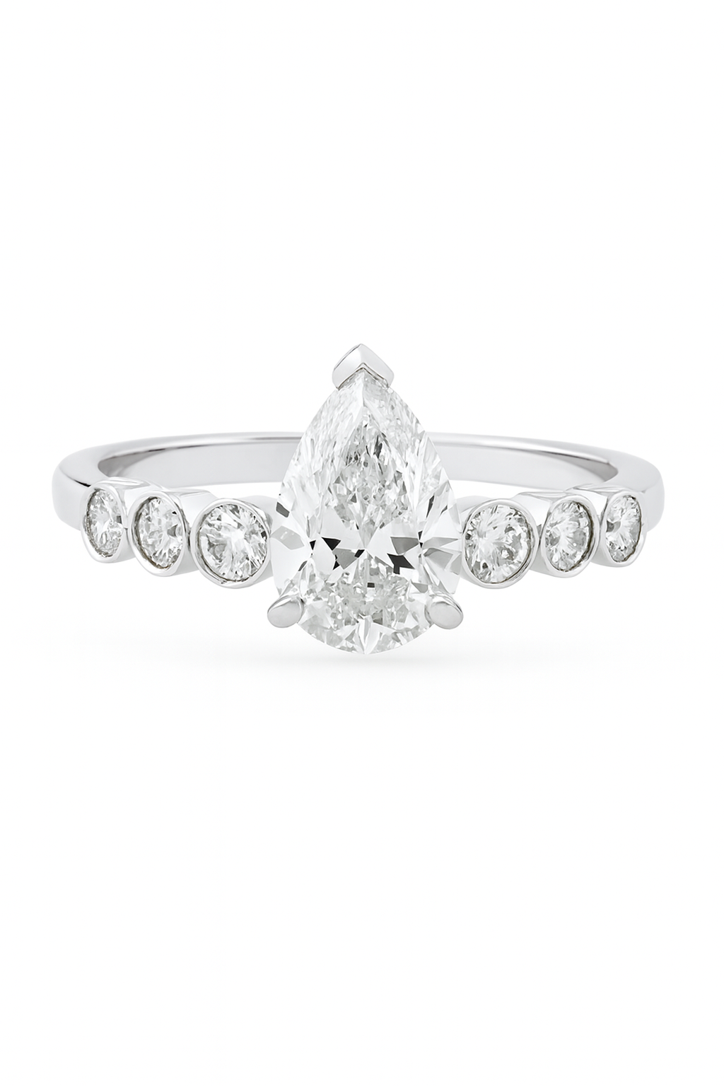 Ember Pear and Bezel Lab Grown Diamond Engagement Ring