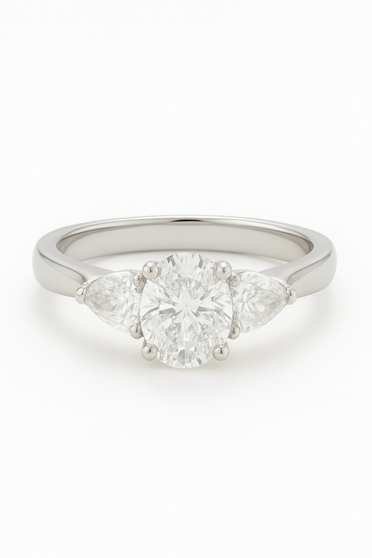 Maver Oval and Pear Lab Grown Diamond Engagement Ring