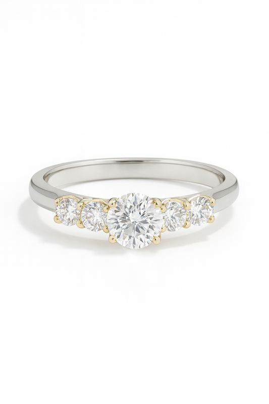 Riven Round Lab Grown Diamond Engagement ring