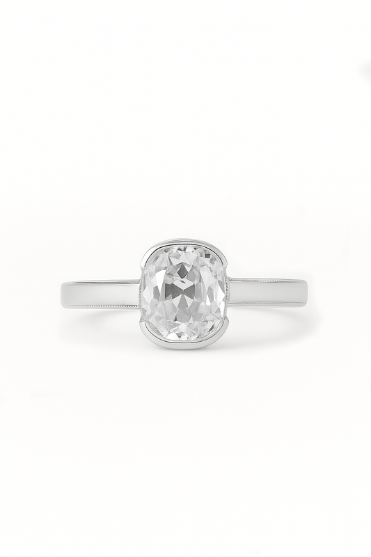 Solenne Elongated Old Cushion Cut Lab Grown Diamond Engagement Ring