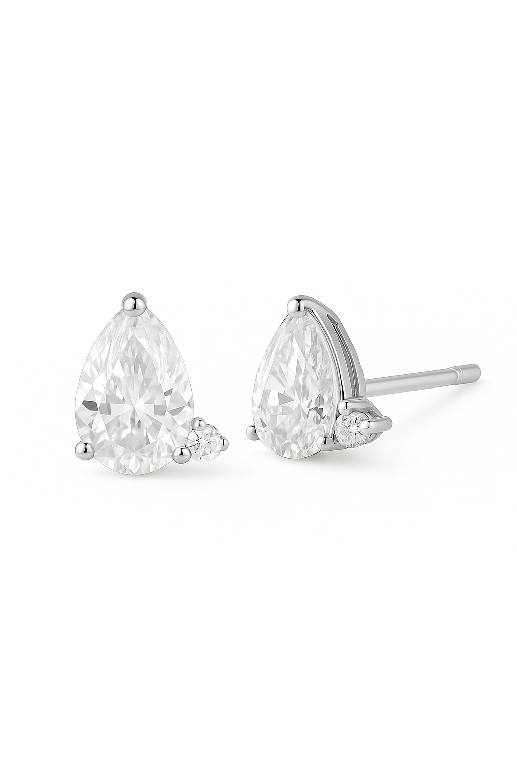 Lumé Studs — 1-Carat Pear Lab Diamond Earrings in 18k Gold