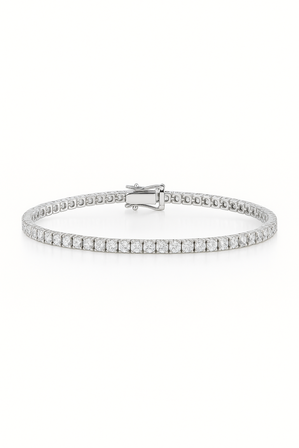4.00 Carat Lab Grown Diamond Tennis Bracelet 14k White Gold