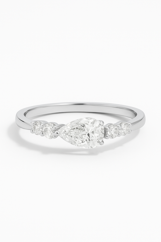 Lumiya Pear Lab Grown Diamond Engagement Ring