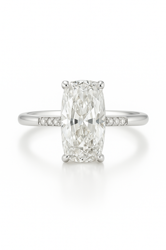 Mansa Old Cushion Cut Lab Grown Diamond Engagement Ring