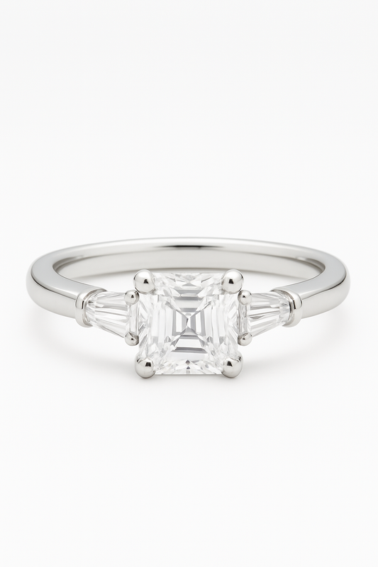 Ashen Square Lab Grown Diamond Engagement Ring