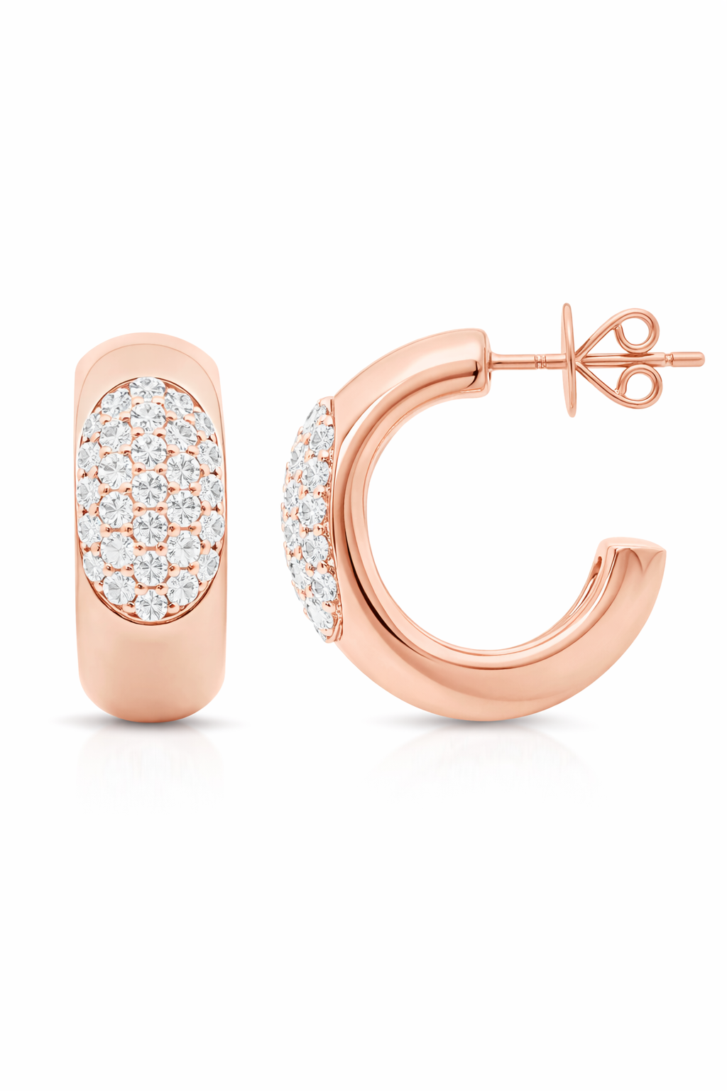 Aurelle Diamond Pavé Hoop Earrings