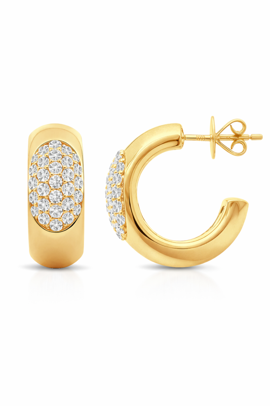 Aurelle Diamond Pavé Hoop Earrings