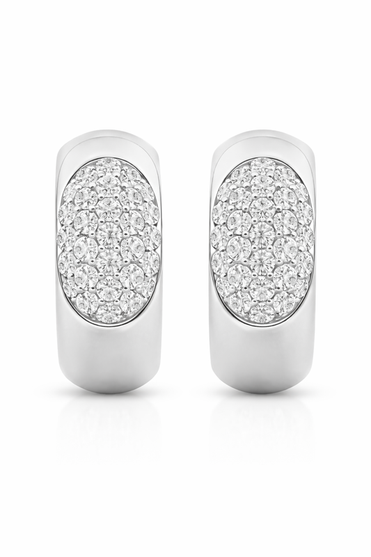Aurelle Diamond Pavé Hoop Earrings