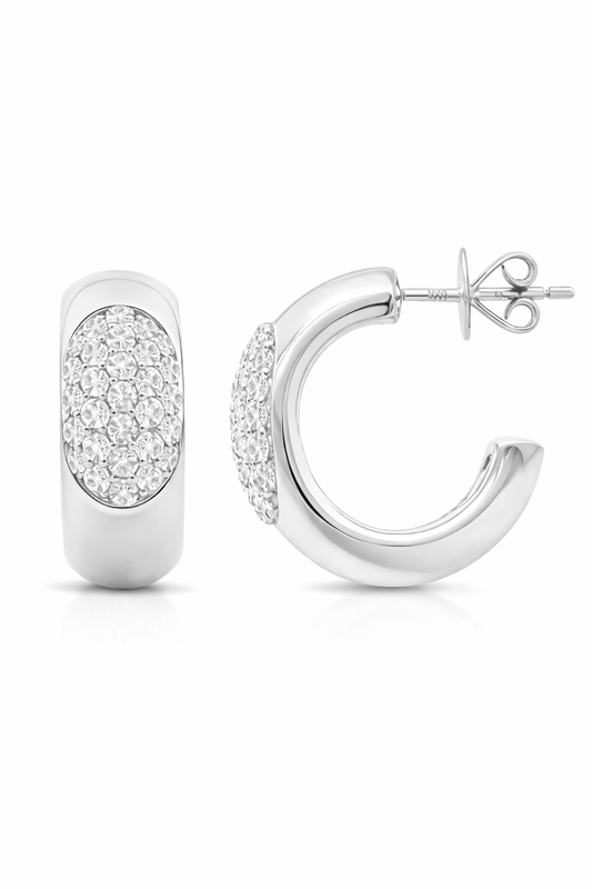 Aurelle Diamond Pavé Hoop Earrings