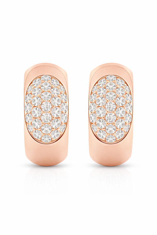 Aurelle Diamond Pavé Hoop Earrings