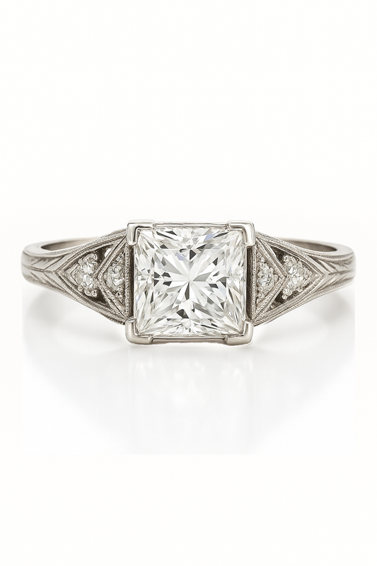 Assa Square Lab Grown Diamond Engagement Ring