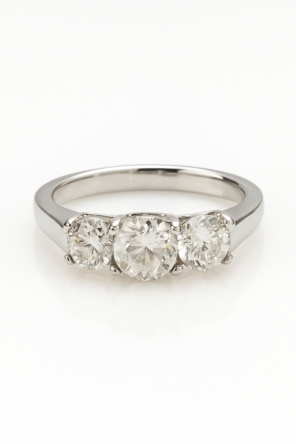 Minerva Round Trilogy Lab Grown Diamond Engagement Ring