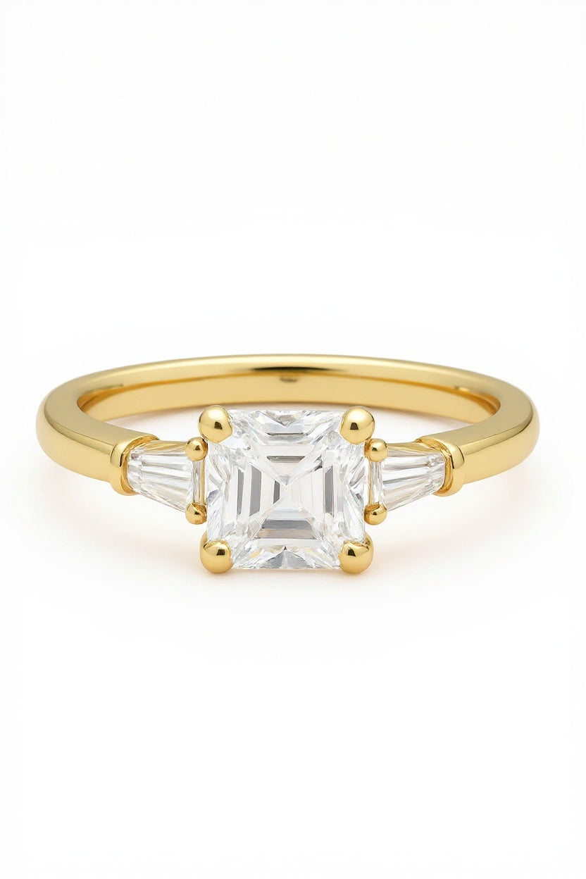 Ashen Square Lab Grown Diamond Engagement Ring