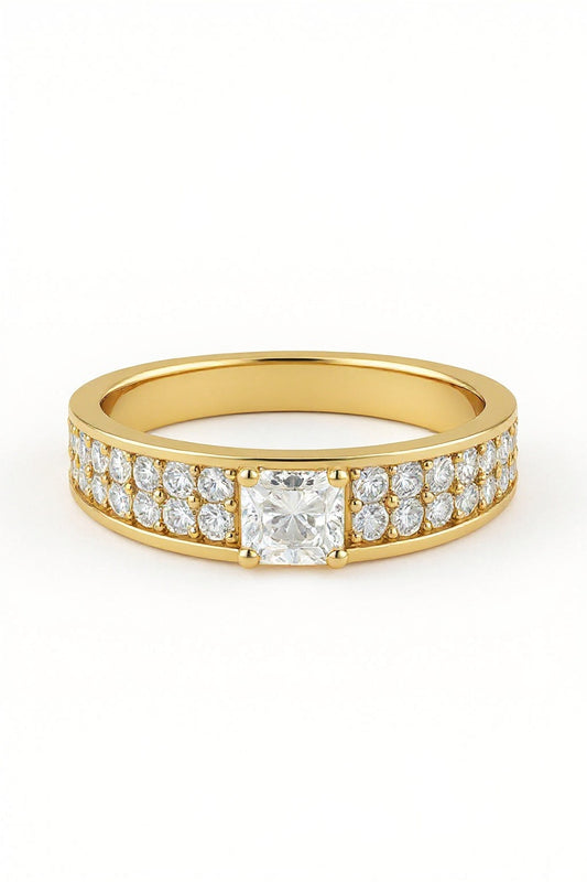 Riviere Square Channel Lab Grown Diamond Engagement Ring