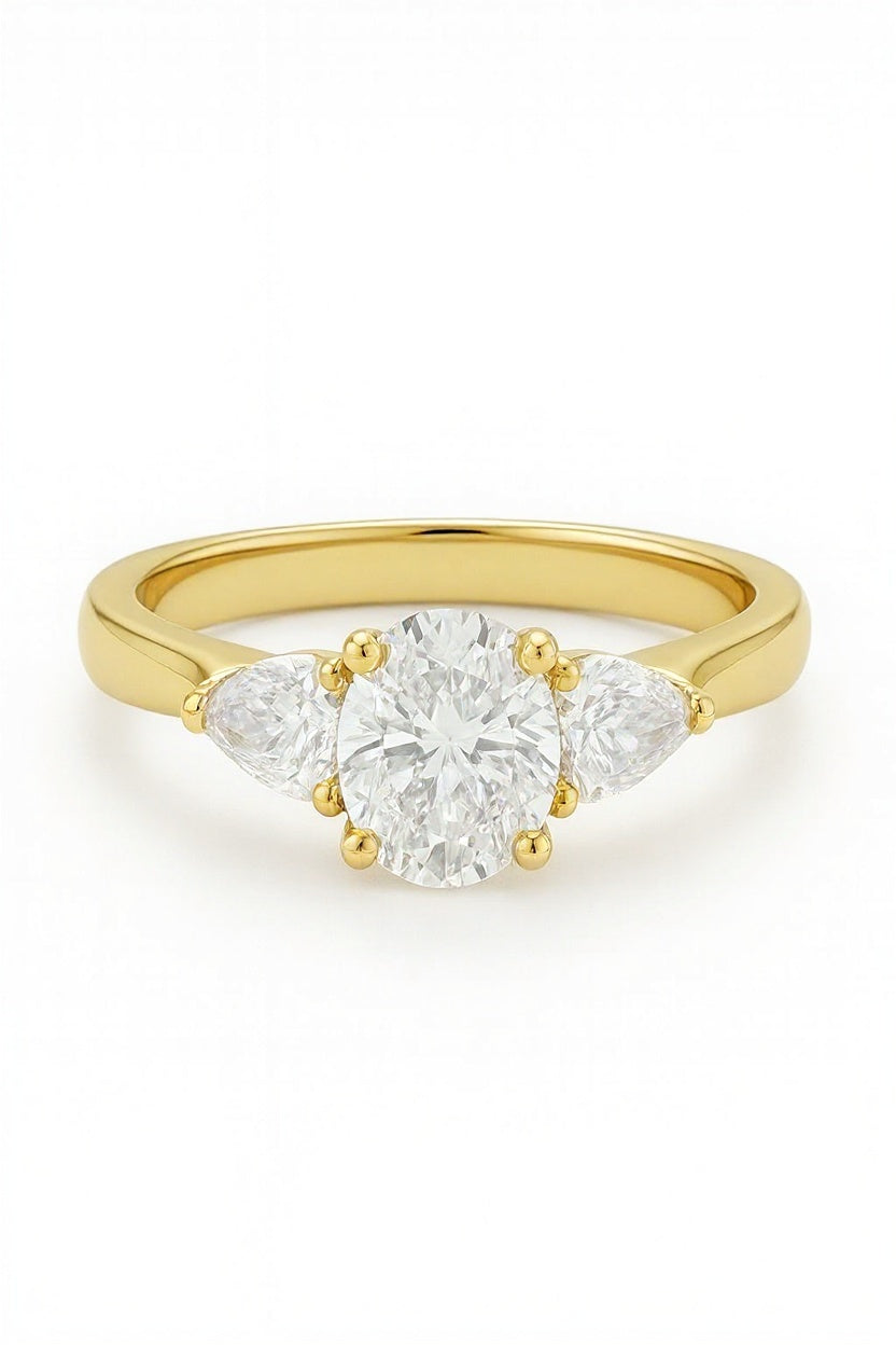 Maver Oval and Pear Lab Grown Diamond Engagement Ring