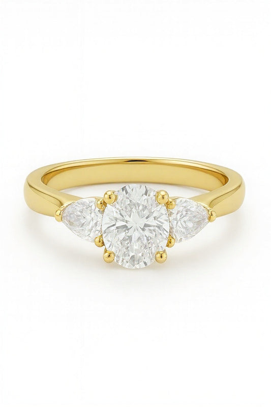 Maver Oval and Pear Lab Grown Diamond Engagement Ring