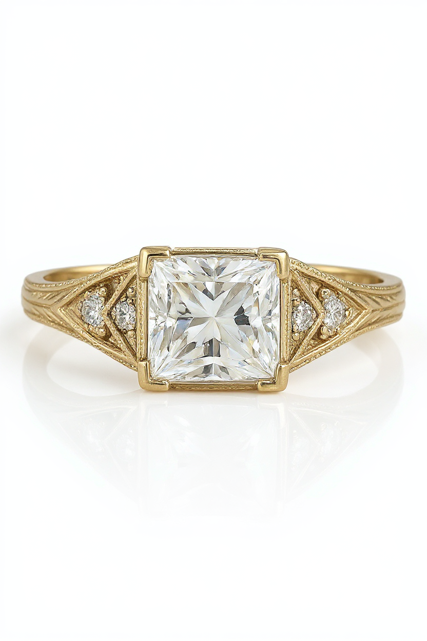 Assa Square Lab Grown Diamond Engagement Ring