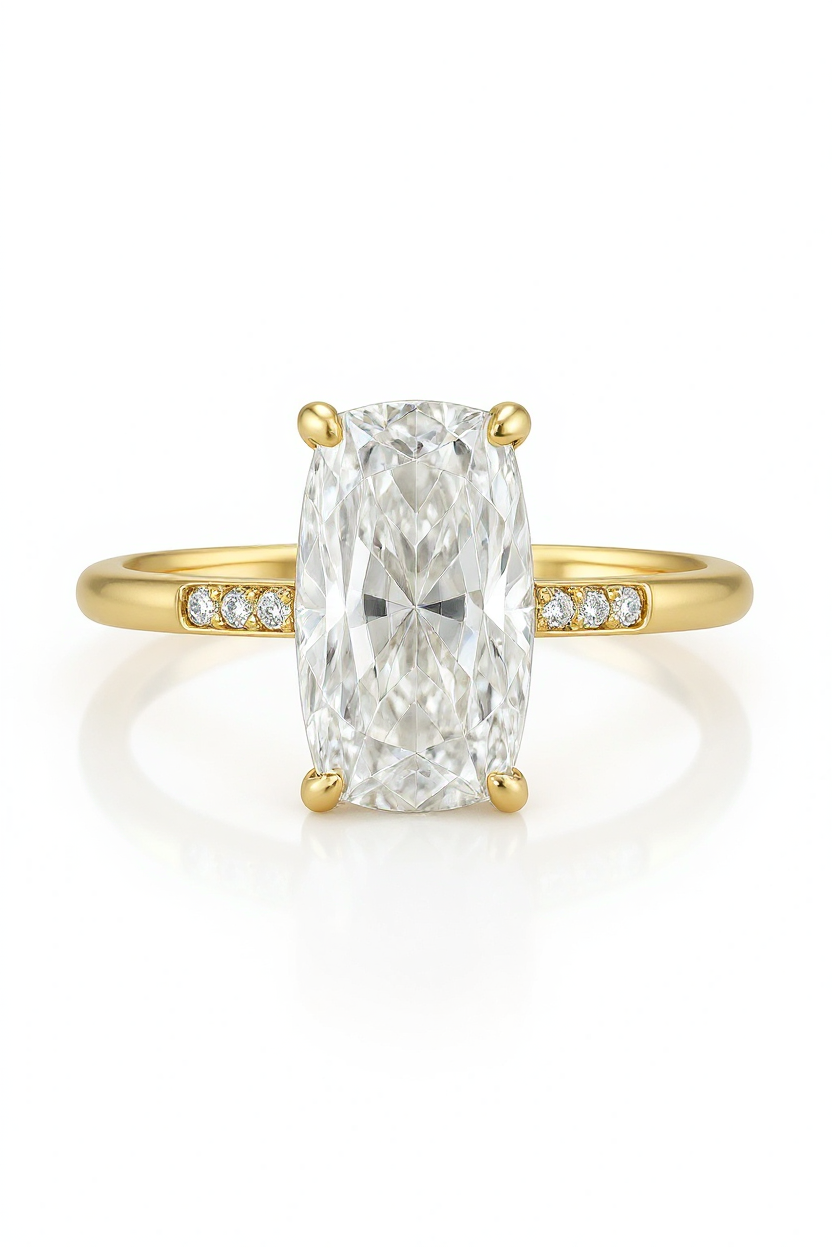 Mansa Old Cushion Cut Lab Grown Diamond Engagement Ring