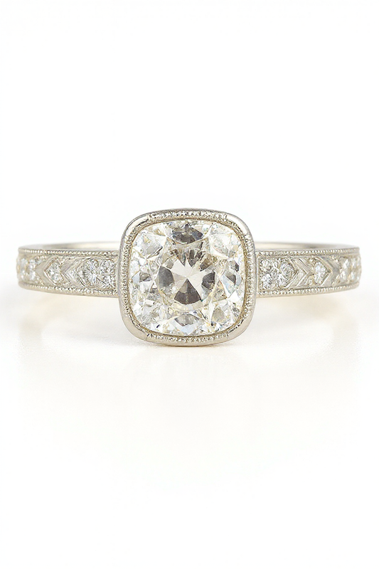 Asta Cushion Lab Grown Diamond Engagement Ring