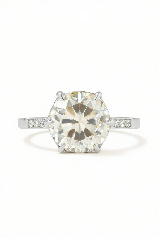 Fara Hexagon Lab Grown Diamond Engagement Ring