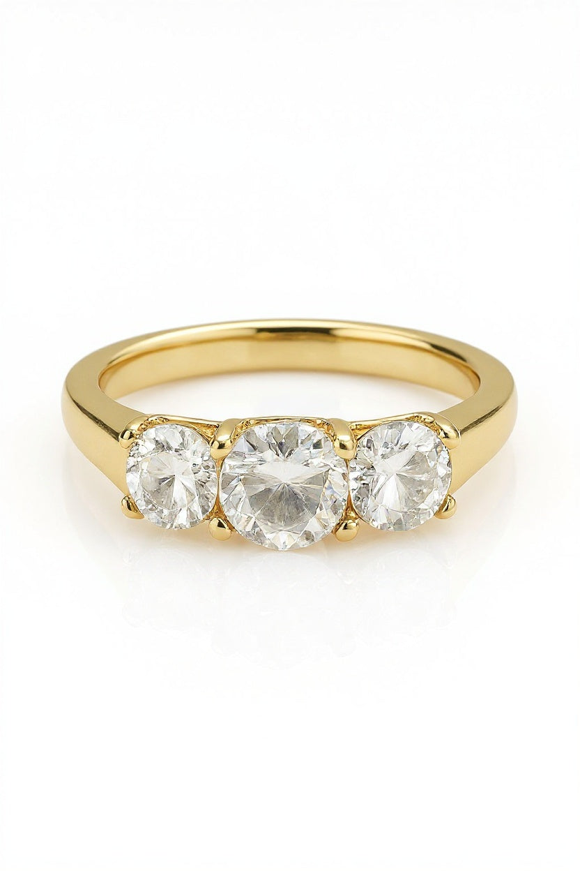 Minerva Round Trilogy Lab Grown Diamond Engagement Ring