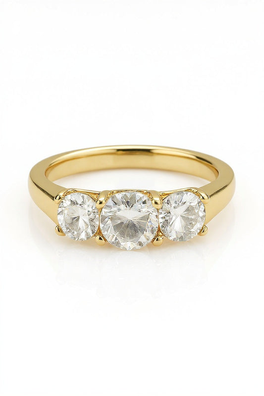 Minerva Round Trilogy Lab Grown Diamond Engagement Ring
