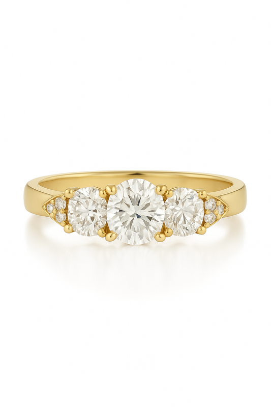 Agata Round Lab Grown Diamond Engagement Ring