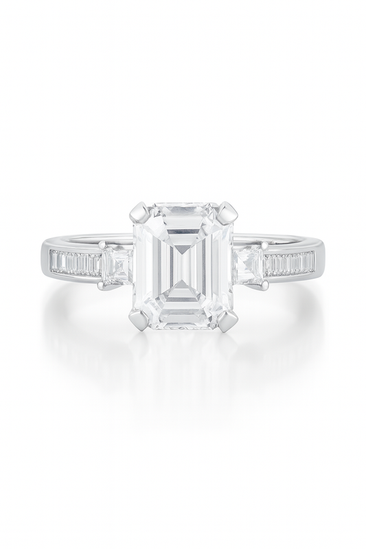 Mirae Emerald Lab Grown Diamond Engagement Ring