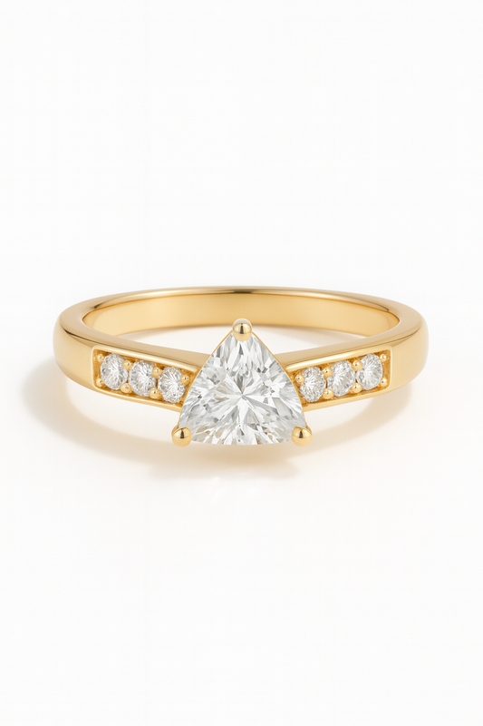 Evora Trilliant Channel Lab Grown Diamond Engagement Ring