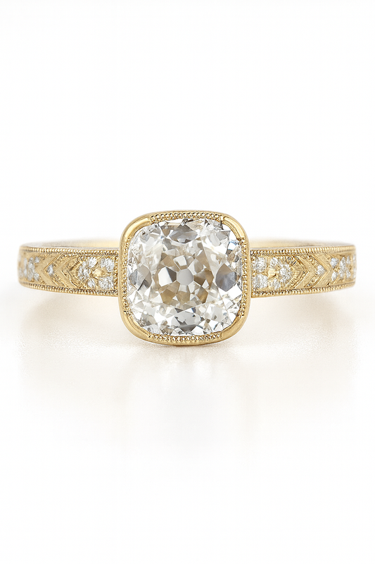 Asta Cushion Lab Grown Diamond Engagement Ring